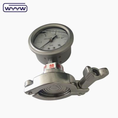 Cina Collegare diaframma Pressure Gauge Tri Clamp Pressometro in acciaio inossidabile in vendita