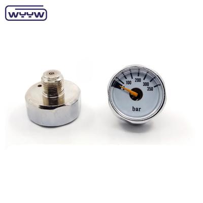 China 350 Bar Miniature Pressure Gauge 23mm Brass Case Back Mounting for sale