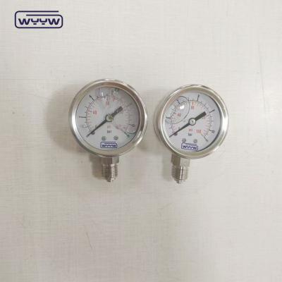 China Bottom Mount Liquid Filled Hydraulic Pressure Gauge For Automotive Industry for sale