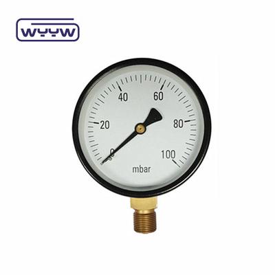 China High Precision Capsule MmH2O Pressure Gauge For 63mm 100mm 150mm 2.5% Pressure Accuracy Te koop