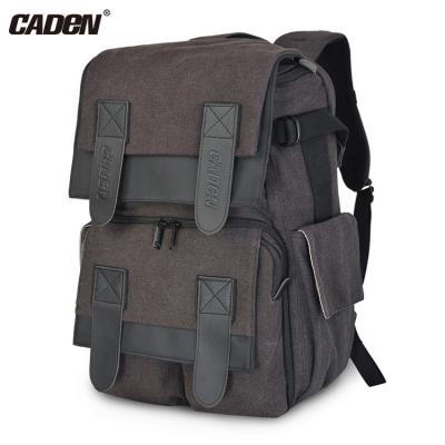 China CADeN M5 professional canvas camera scratchproof backpack with balance leather outdoor travel dslr camera bag waterproof backpack 31*16*45cm for sale