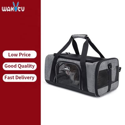 China Travel Viable Custom Waterproof Airline Approved Portable Breathable Cat Pet Carrier Bag With Adjustable Detachable Shoulder Strap for sale