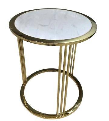 China stone top stainless steel metal side table/End table/coffee table for hotel furniture,casegoodsTA-0082 for sale