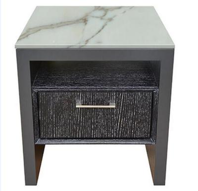 China High end 5-STAR stone top oak wooden night stand /bed side table, casegoods,hotel furniture NT-0089 for sale