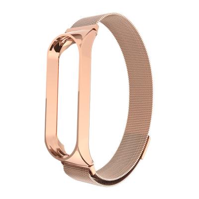 China Low MOQ Loop Replacement Stainless Steel Wristband Fitness Milanese Wristband With Magnetic Closure For MI Band 4 for sale