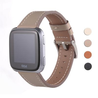 China Low MOQ Band For Versa Watch Genuine Leather Strap Replacement For New 2019 Fitness Smart Watch for sale