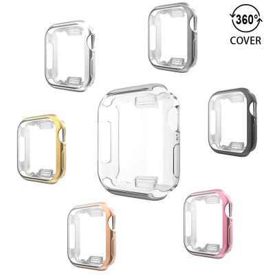 China Soft Transparent Clear Watch PC RYB Screen Protector TPU Case For Apple Watch Series7 6 5 4 3 Cover 44mm 42mm 40mm 38mm for sale