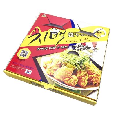 China Recycled Materials Fried Take Out Box With Beverage Hole Packaging Away Wing Hot Chicken Fast Food And Chips Paper Grade Custom Takeaway Boxes for sale