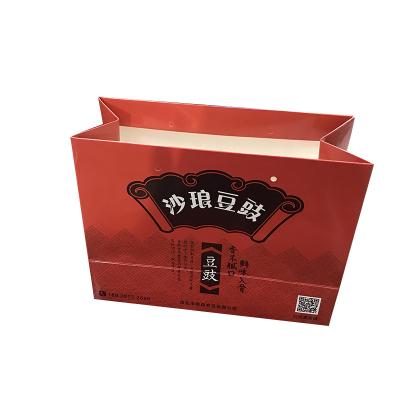 China Recycled Materials Bags Kraft Your Own Logo Custom Shopping Craft Packaging Ribbon Handle Handles Gift Paper Bag for sale