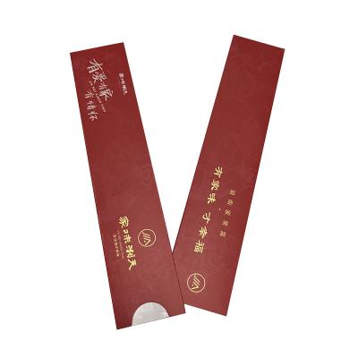 China Biodegradable Customized Disposable Commercial Advertising Chopstick Cover Paper Bag Packaging Paper Chopstick Cover for sale