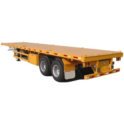 China Brand new heavy duty 40tons china 3 container semi trailer truck 2021 axles flatbed semi trailer truck for transportation for sale for sale