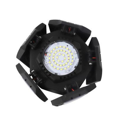 China Modern Adjustable Panel E26 E27 LED Leaf Ceiling Lamp 120V 80W 8000LM Deformable LED Garage Light for sale