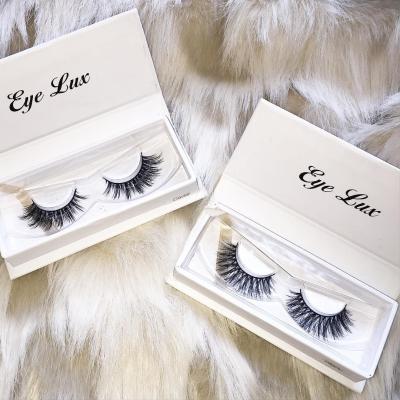 China Factory 5D 25mm Long Natural False Mink Eyelash Vendors White Magnetic Eyelash Boxes for sale