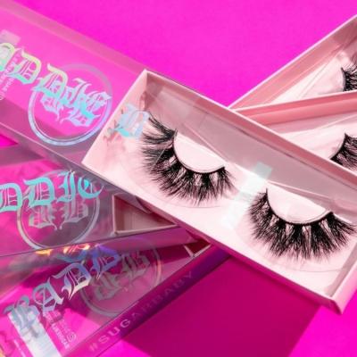 China Natural Private Label Lashes 3D Mink Wholesale Vendor Faux Mink Fluffy Eyelashes Packaging Box for sale