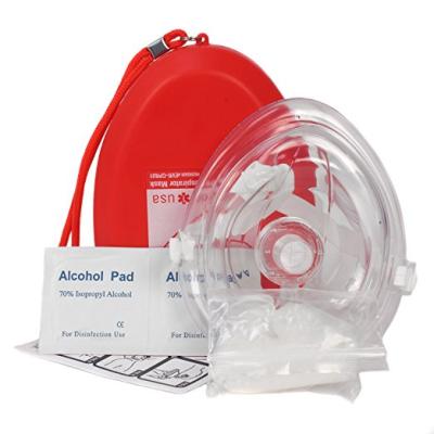 China MM-CPR020A Reusable Rescue CPR Mask With Heart Shape Hard Case 12*10*3cm for sale