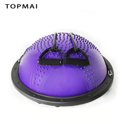 China Yoga& Pilates Strength Exercise Anti Slip Balance Ball Trainer Half Yoga Ball with Resistance Bands Foot Pump for Full Body Workout for sale