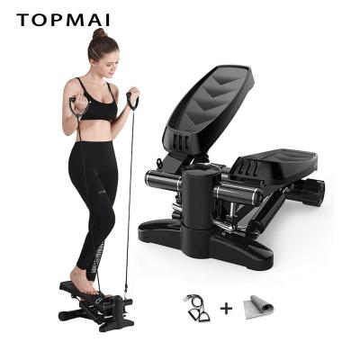 China Portable Fitness Mini Step Machine Exercise Workout Equipment Home Stair with Resistance Bands and Step LCD Aerobics Exercise Monitor for sale