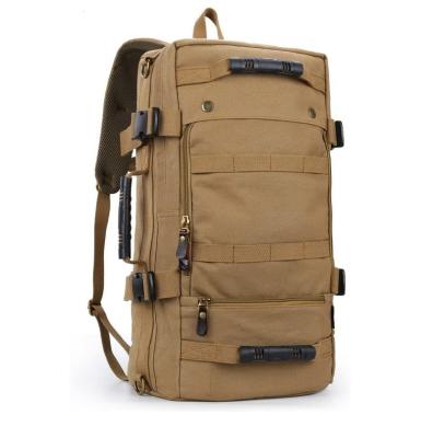 China FREE SAMPLE Travel Backpack Waterproof Canvas Backpacking Hiking Daypacks Vintage Rucksack Outdoor Camping for sale