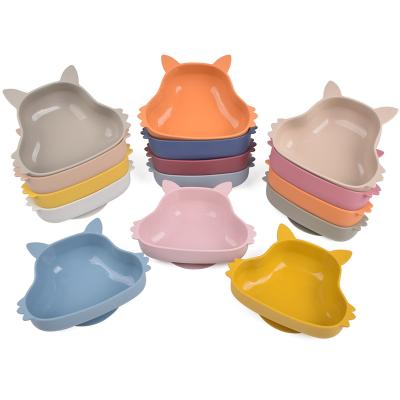 China BPA Free Eversoul OEM/ODM Bpa Free  Baby Dining Tools Suction Non-Slip Animal Shape Bowl Silicone Baby Bowl For Kids for sale