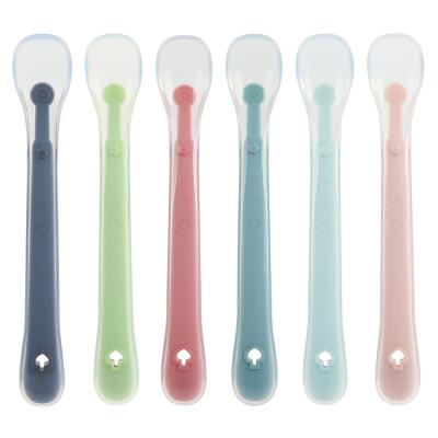 China BPA Free Eversoul New Custom Bpa Free Colorful Animal Shape Silicon Baby Soft Silicone Spoon Children Baby Food Feeding Silicone Spoon for sale