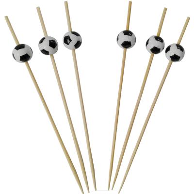 China Wholesale Disposable Eco-friendly Bamboo Skewer Bamboo Ball Shaped Picks For Decorative for sale