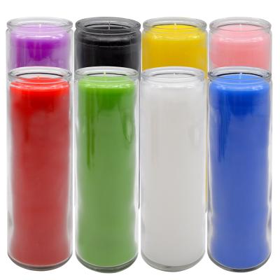 China Relighting Long Glass Candle Burning Time Paraffin Wax Jar Church Candles for sale