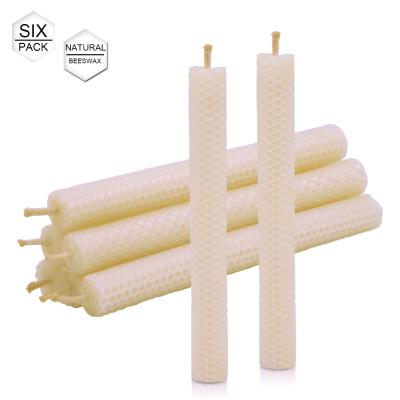 China Factory Wholesale Non Toxic Natural Hand Scented Rolled Straight Beeswax Candles for sale