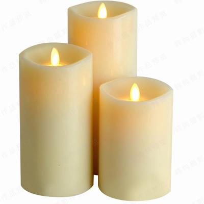 China Dancing Flameless Flame 360 ​​Degree Movable Wick Led Pillar Candles for sale