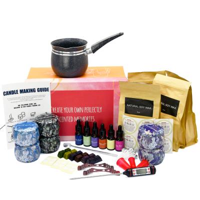 China Birthdays Supplies DIY Scented Soy Wax Candles Making Kit Supplies In Tins DIY Candle Making Kit for sale