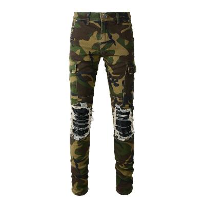 China Viable streetstyleNew camouflage style high quality style comfortable winter waist casual jeans pants super skinny jeans slim men ripped jeans for sale