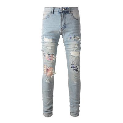 China Viable streetstyle distressed jeans mens skinny denim pants for man apparel stock mens denim makers for sale