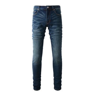 China Viable streetstyle mens good quality jeans pants casual denim slim blue slim straight pants with customized size for sale