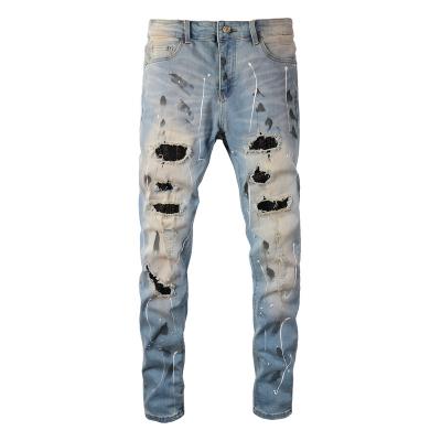 China OEM streetstyle viable new style ripped jeans pants for men 2022 latest design luxury biker skinny jeans mens jeans pants for sale