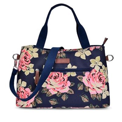 China Reasonable Elegant 15.6 Inch Laptop Shoulder Bag Floral Satchel Handbag Water Resistant Computer Purse Women Tote Bag for sale