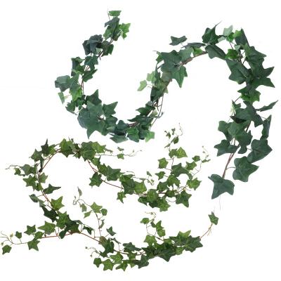 China Hanging 5.5Ft Vertical Garden 6Ft Minimalist Artificial Rattan Leaves Grape Leaf Simulation Plastic Evergreen Vine Winding Simulation for sale