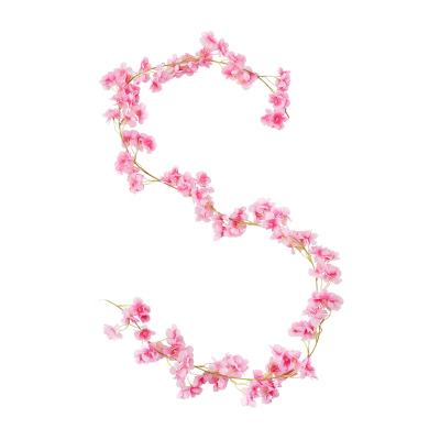 China Direct Selling 5.2Ft Artificial Cherry Blossom Vine Hanging Plants Sakura Flower Garland Oriental Cherry From Mid Century Modern Factory for sale