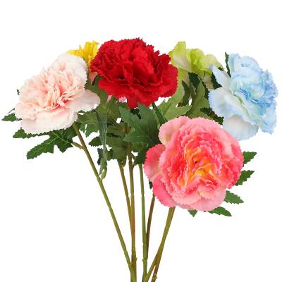 China 2022 New Stem Carnations Artificial Flower Mothers Thanksgiving Day Simple Silk Wholesale Traditional Artificial Flower For Home Decor for sale