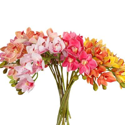 China Wholesale Traditional Factory Price 3D Printing Fake 10 Heads Real Butterfly Orchid Touch Phalaenopsis For Wedding Party Home Decoration for sale