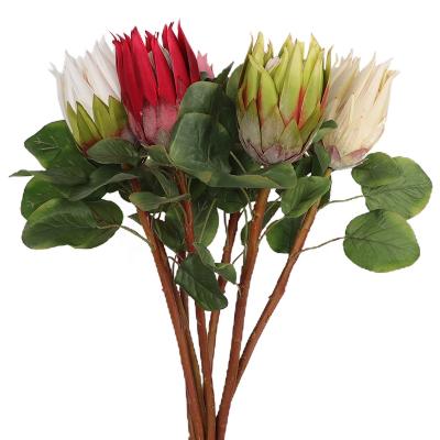 China Wholesale Minimalist Large Size Eternal Imperial Protea Malls Emulation Cynaroides Artificial Decorative King Protea Flowers for sale