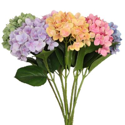 China Wholesale Transitional Hot Artificial Single Head Good Quality Superb Main Hydrangea 3D Printing Faus For Wedding Decoration for sale