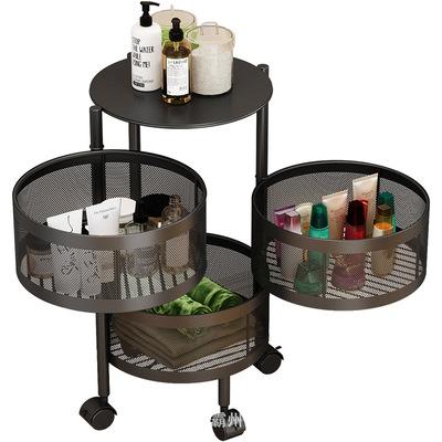 China Morden Multifunctional Rotating Soft Shelf Cart With Wheels for sale