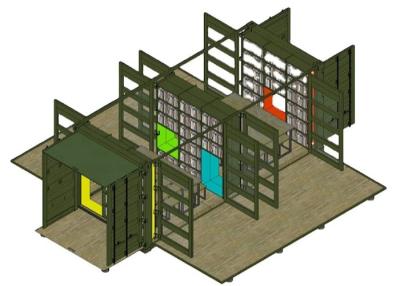 Cina 20 ufficio di lusso del contenitore della costruzione prefabbricata del ristorante 20ft di SQM in vendita