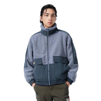 China New Style Men's Fashionable Polyester Windproof Winter Outwear Street Workwear Lamb Warm Coats for sale