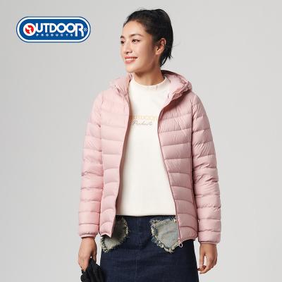 China Viable Wholesale Women Winter Autumn Hooded Zipper Down Jacket With Extra Lightweight Down Jacket for sale