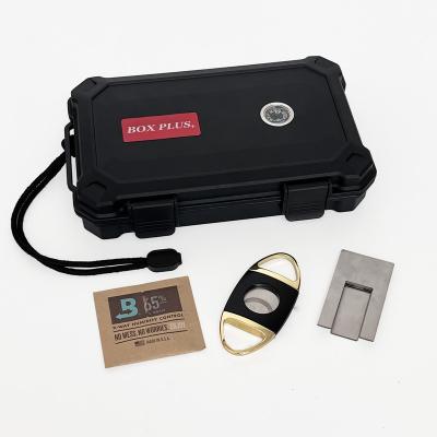 China Wholesale Modern Small Travel ABS Cigar Case Portable Solid Plastic Cigar Humidor for sale