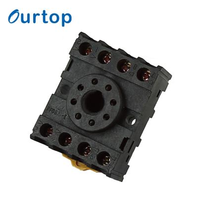 China OURTOP Qsn6.5-0.1 Din-rail 8 Pin Plug Electric Mounting Mini Power Epoxy Relay Socket for sale