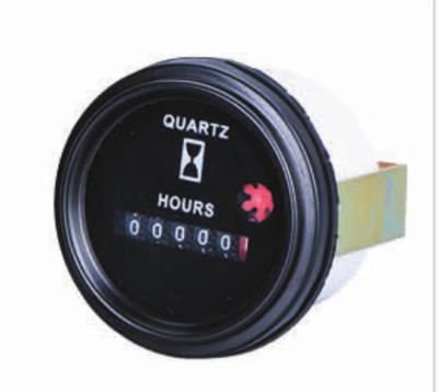 China Electric Current Timer Switch Motor Hour Meter 52mm 12VDC 24VDC Hour Meter for sale