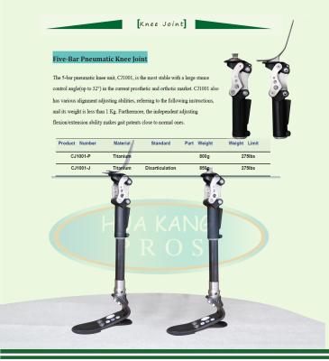 Chine Articulation du genou modulaire polycentrique titanique pneumatique d'articulation du genou de 5 barres à vendre