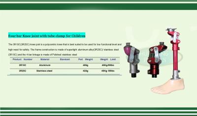 Chine Articulation du genou de tringlerie de quatre barres avec le tube pour l'aluminium d'acier inoxydable d'enfants pédiatrique à vendre