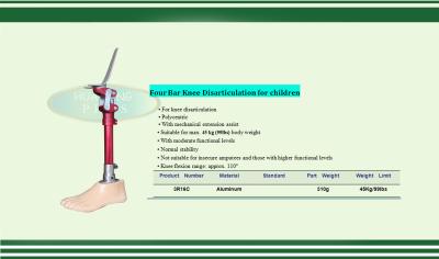 Chine Genou Disarticulation de quatre barres pour l'aluminium d'enfants pédiatrique à vendre